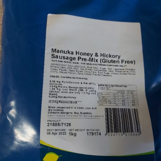 Mānuka Honey & Hickory Sausage Pre Mix